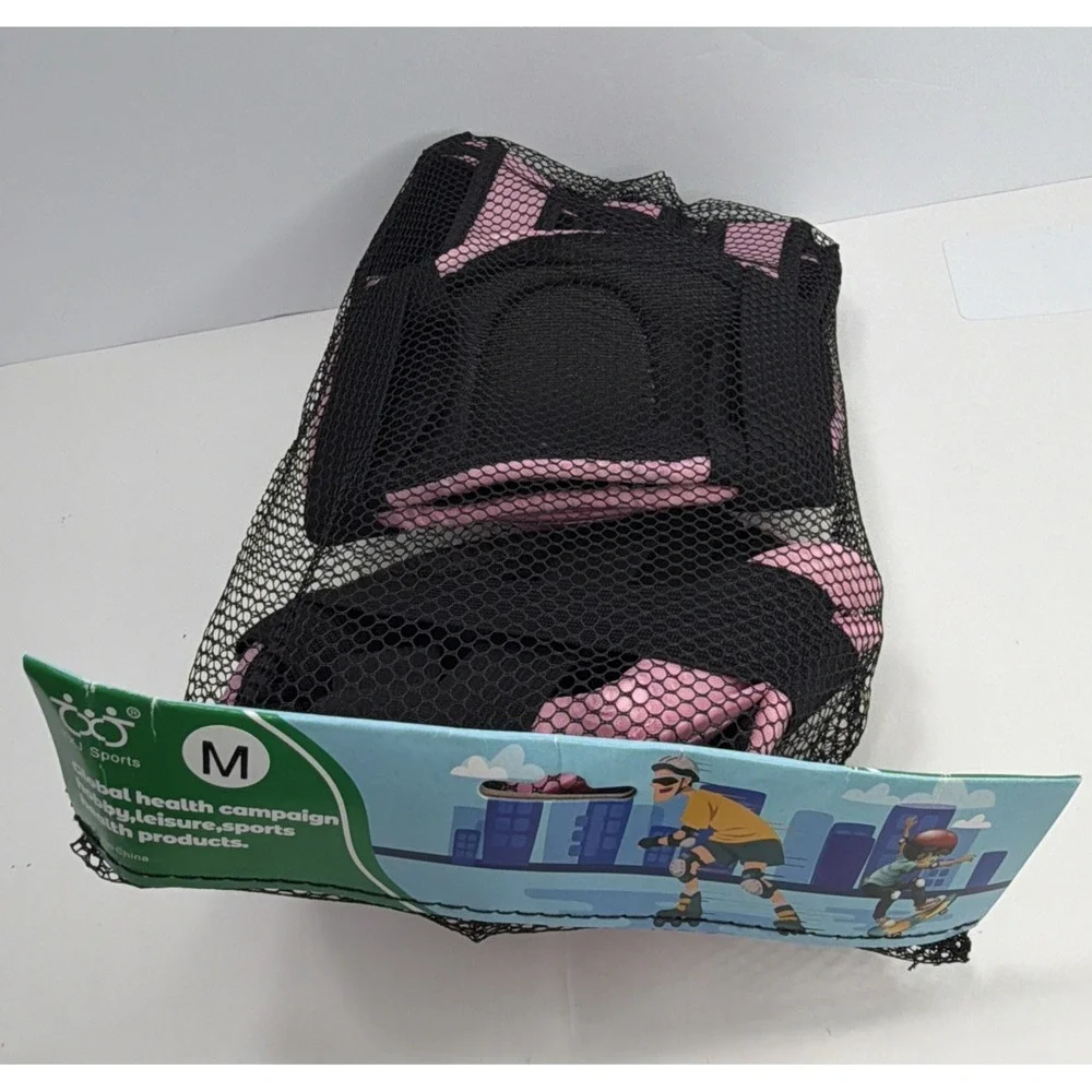 Kids Knee Pads Elbow Pads Wrist Guards Protective Gear Set Pink 6 Pcs Medium NWT